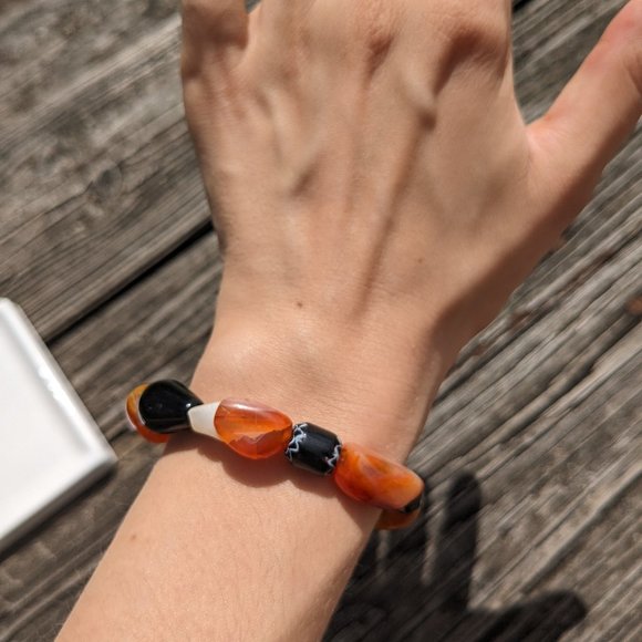 Tiger Eye Stone Glass Bead Stretch Bracelet Bundle - Picture 6 of 11